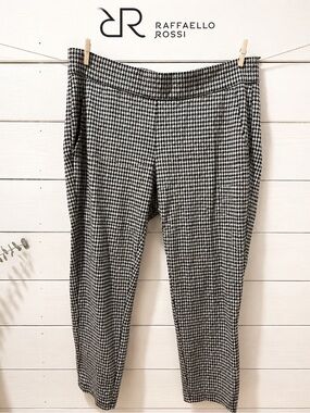 RAFFAELLO ROSSI black and cream  Houndstooth  jogger pants size 44